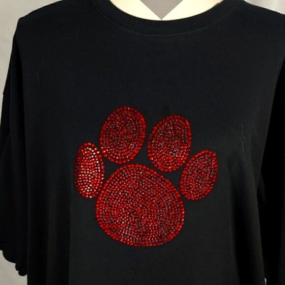 Paw Print Rhinestone Studded Tee - Picture 3 of 7